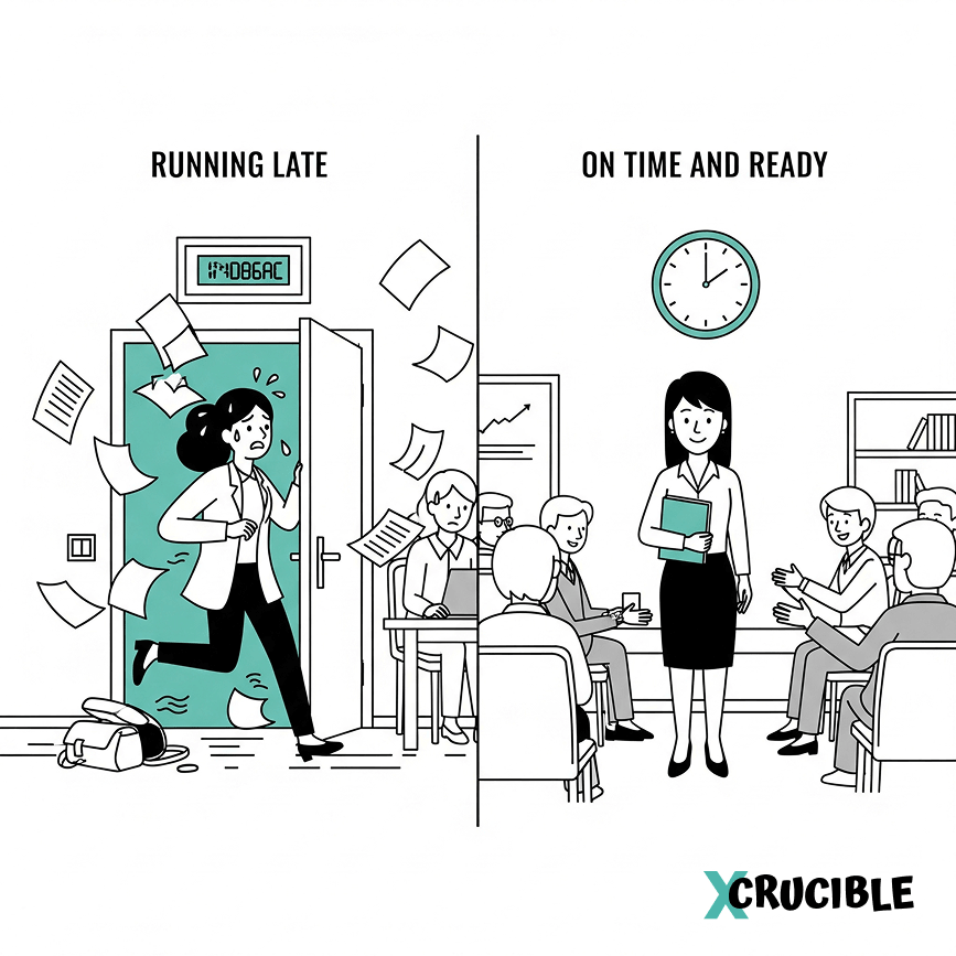 Difference between being on time and being late